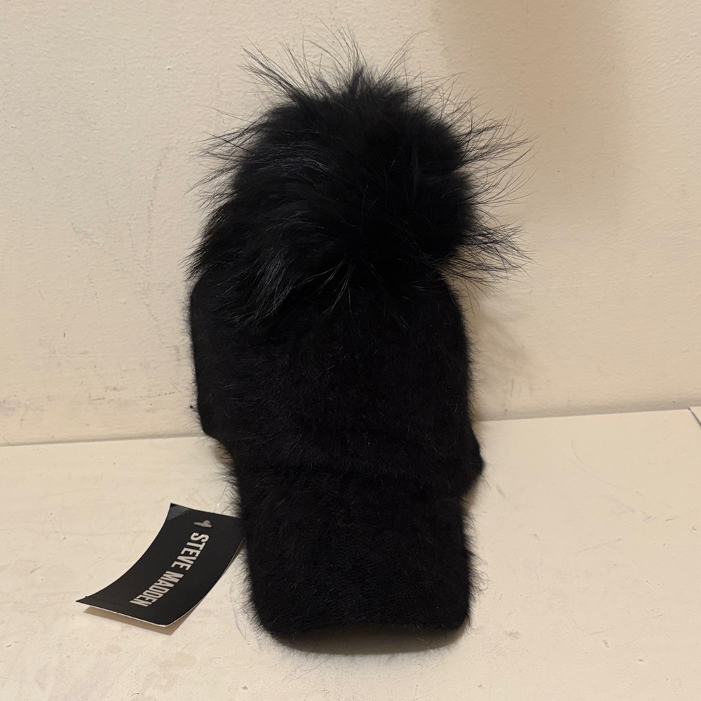 Steve Madden Black Furry Women's Hat